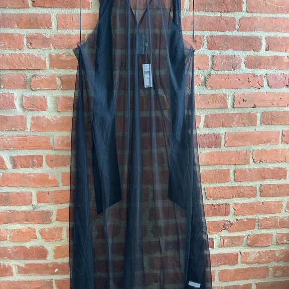 Sunday in Brooklyn Sheer Tulle Halter Tunic Black. - Picture 5 of 9